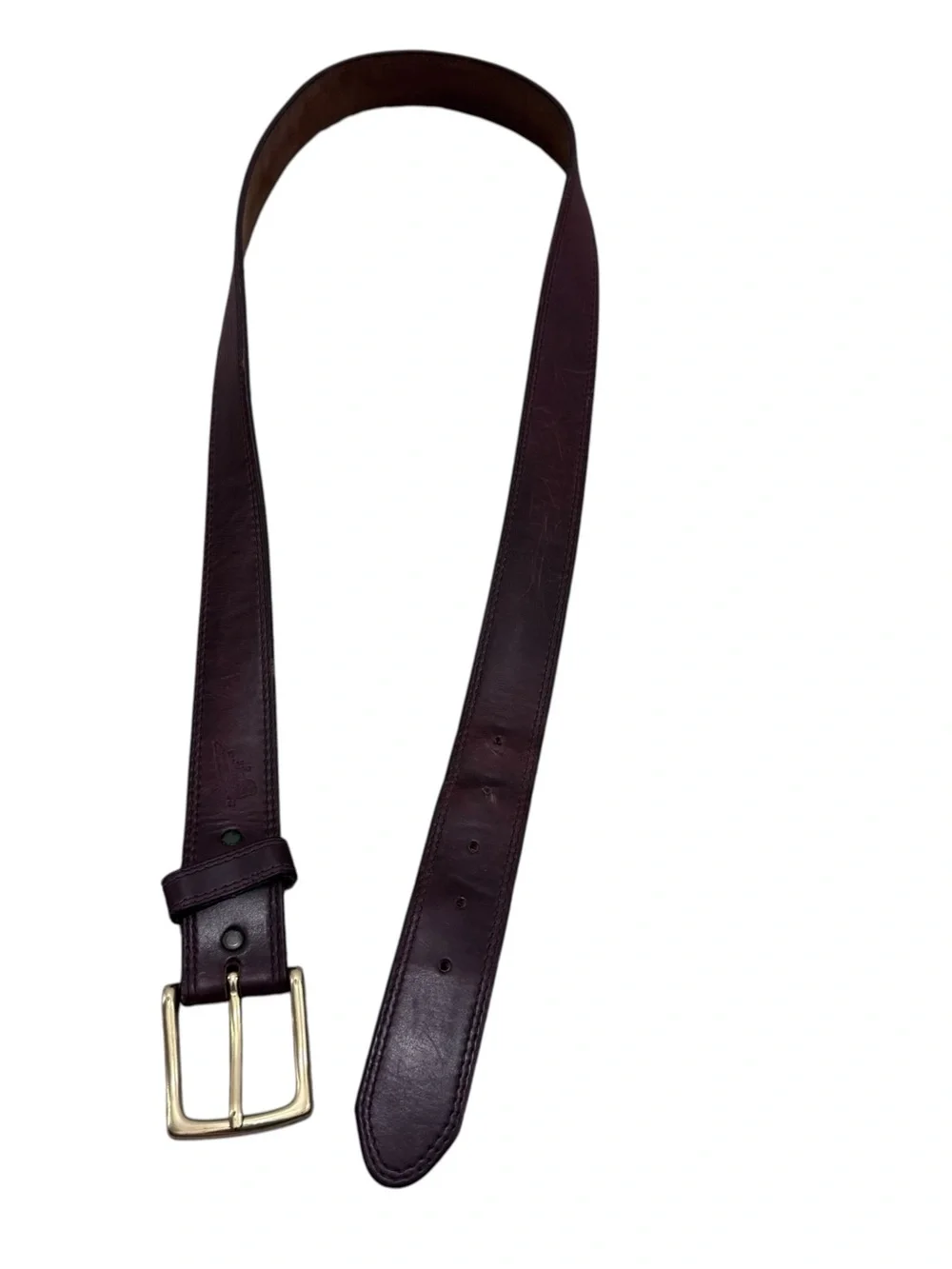 Red Wing Brown Leather Belt Size 44 Solid Brass
